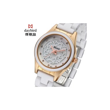 女士陶瓷手表女 白色女表 超薄防水石英腕表