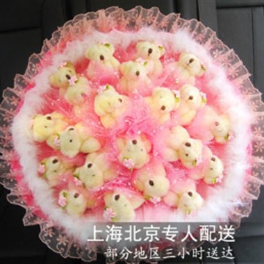 泰迪熊鲜花