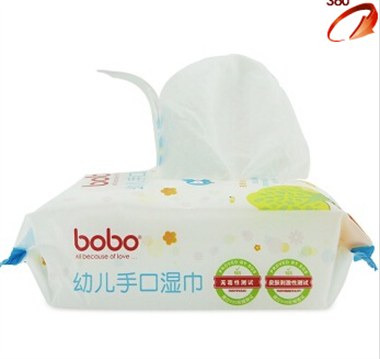 bobo乐儿宝 婴儿手口湿巾 婴儿湿巾 出行便携装 25抽4连包BM241