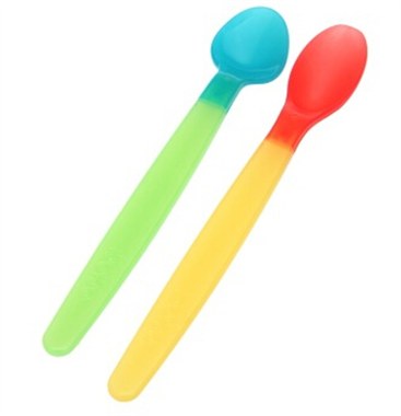 bobo乐儿宝 初生婴儿防烫安全感温变色软头匙梗新生儿餐具BC108B（颜色随机）