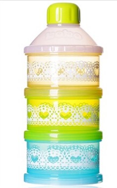 bobo乐儿宝 大容量婴儿奶粉盒 便携式奶粉格储存盒分装盒独立开口 BQ906B